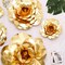4 pcs 12" Gold Artificial Large Roses Flowers Wall Backdrop